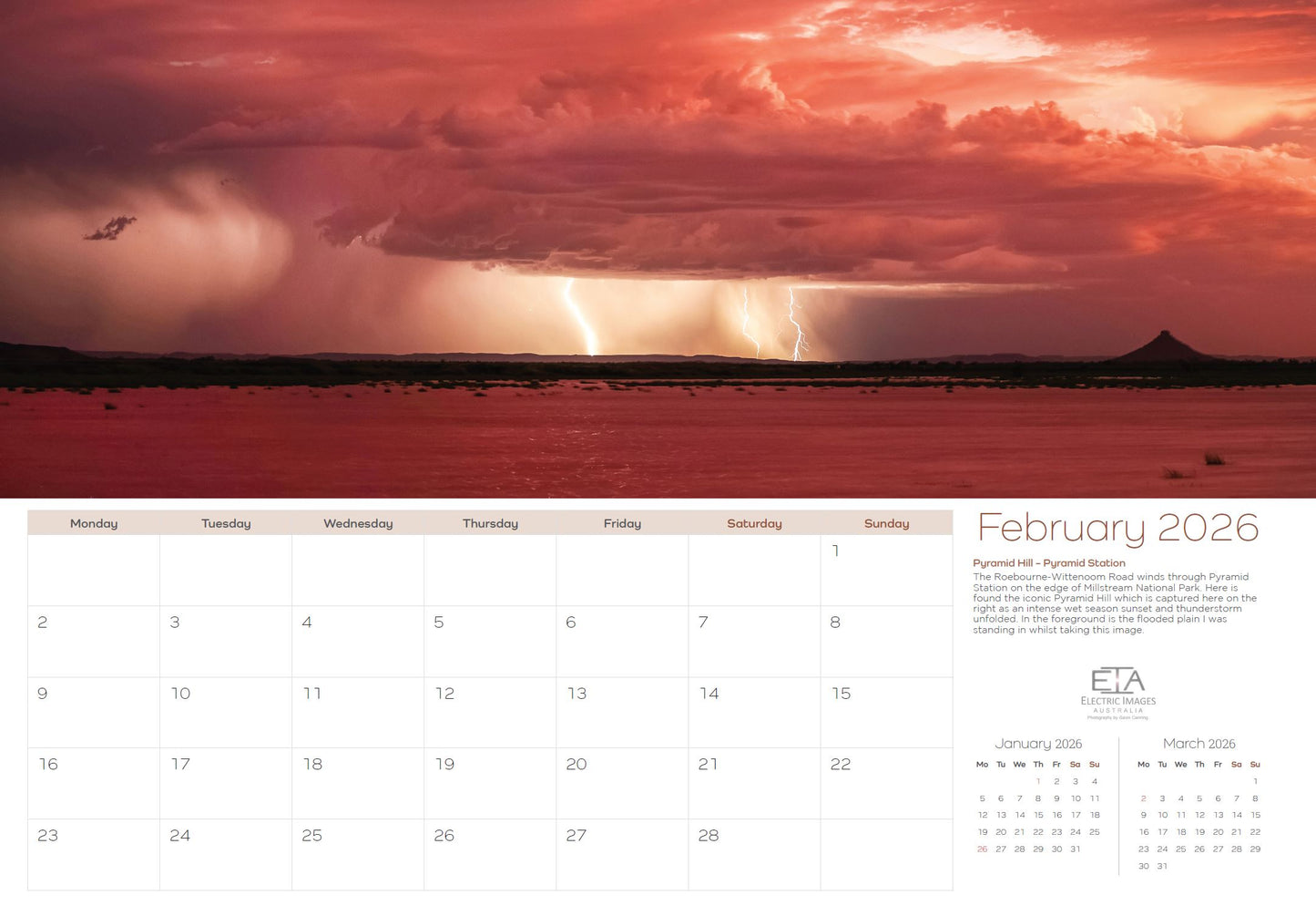 2026 Pilbara Landscapes Calendar Pre Order