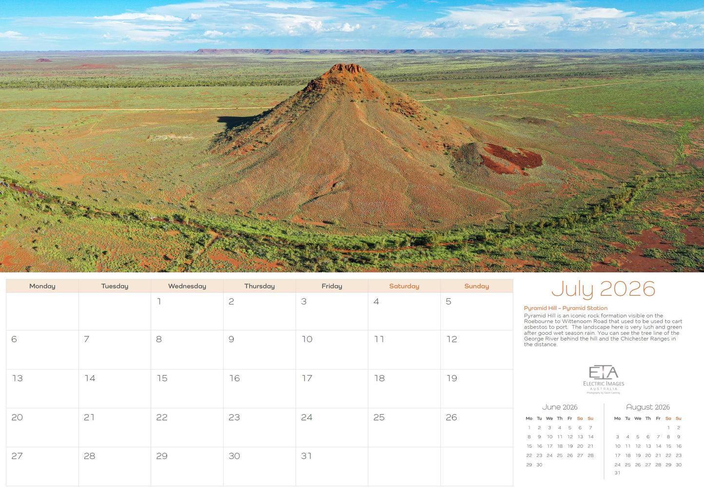 2026 Pilbara Landscapes Calendar Pre Order
